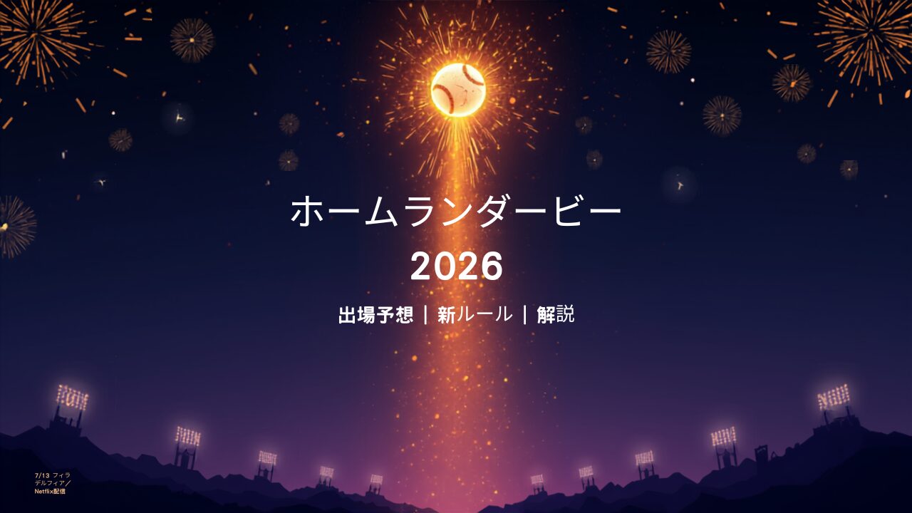 MLBホームランダービー2026 出場予想・新ルール（7月13日 フィラデルフィア）